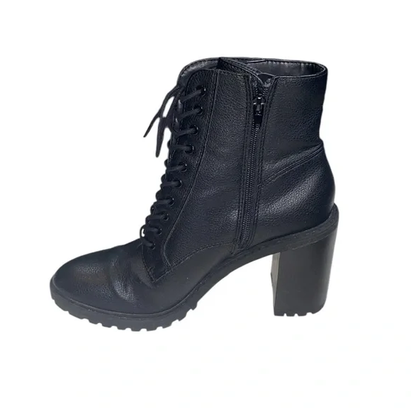 Forever 21 Black Faux Leather Ankle Boots, Size 10 - Picture 8 of 15